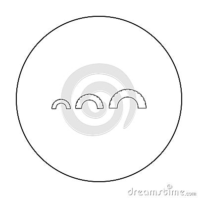 Tire on playgarden icon in outline style isolated on white background. Play garden symbol stock vector illustration. Vector Illustration