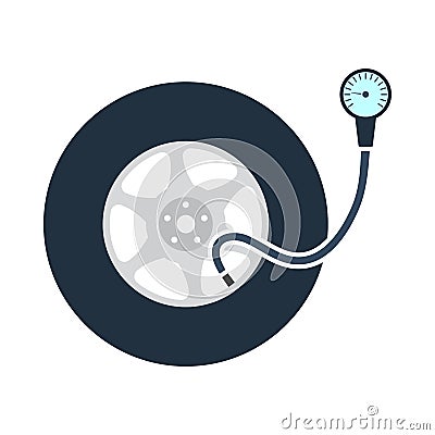 Tire Pressure Gage Icon Vector Illustration