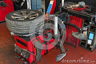 Tire service Stock Photo