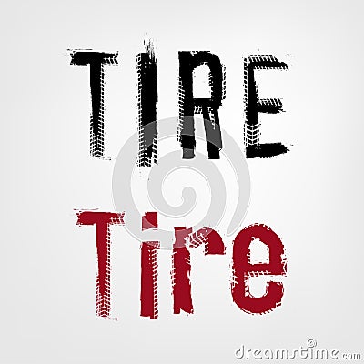 Tire Shop Lettering Vector Illustration