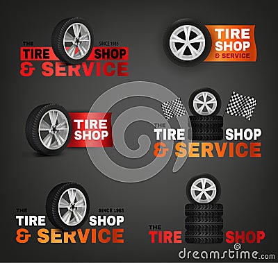 Tire Shop Logo Vector Illustration