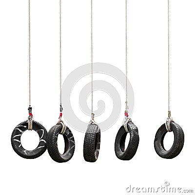 Tire swing isolated Stock Photo