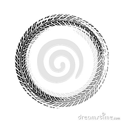 Tire track circle grunge frame Vector Illustration