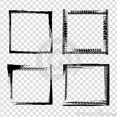 Tire track frame Vector Illustration