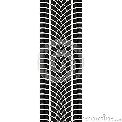 Tire track isolated on white background. Tyre print. Vector illustration. Vector Illustration