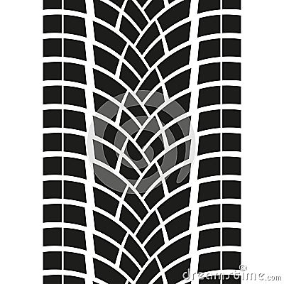 Tire track isolated on white background. Tyre print. Vector illustration. Vector Illustration