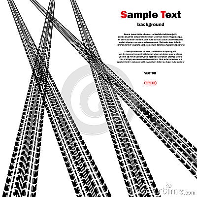 Tire track with text Vector Illustration