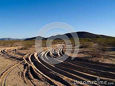 Tire Tracks Stock Photo