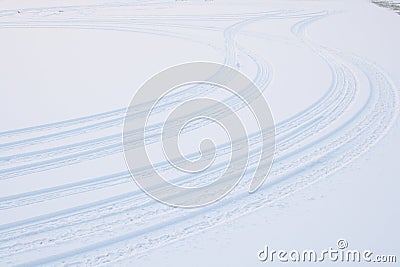 Tire tracks Stock Photo