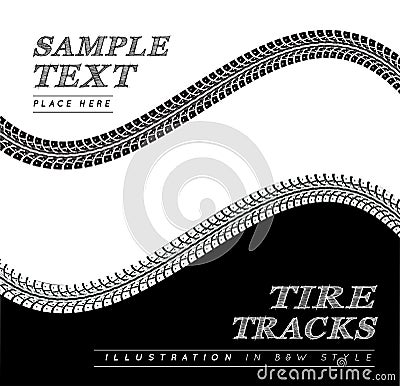 Tire tracks Vector Illustration