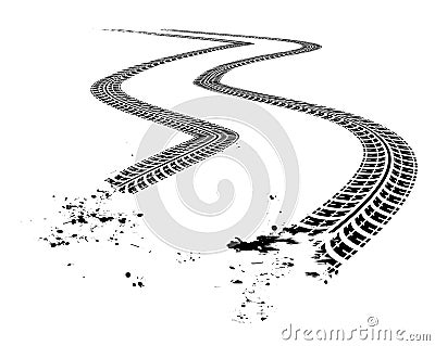 Tire tracks Vector Illustration