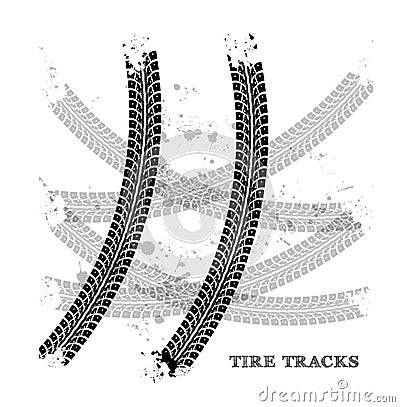 Tire tracks Vector Illustration