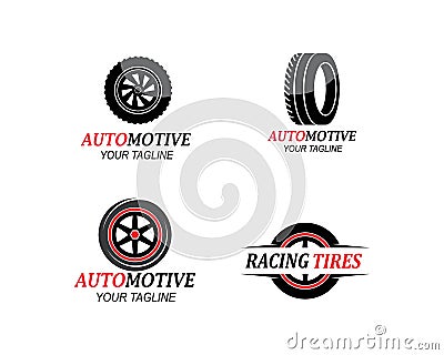 tire,wheels of automotive icon logo vectortemplate Vector Illustration