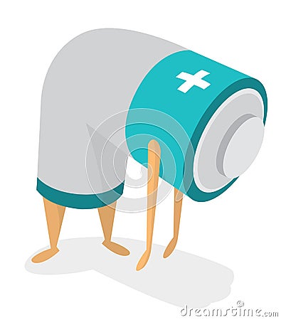 Tired battery with no energy Vector Illustration