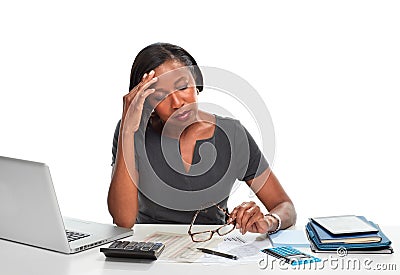 Tired business woman. Stock Photo