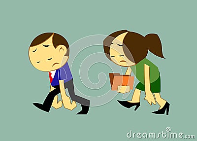 Tired Businessman people walking Stock Photo