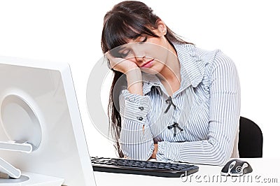 Tired businesswoman sleeping Stock Photo