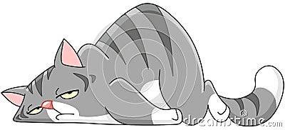 Tired cat Vector Illustration