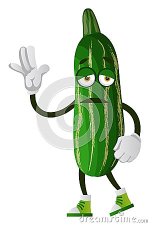 Tired cucumber, illustration, vector Vector Illustration