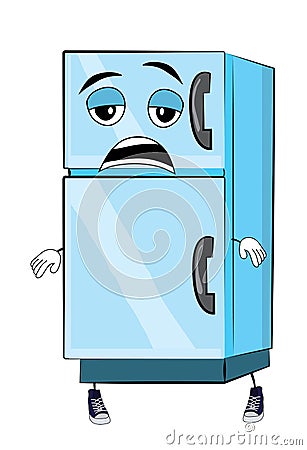 Tired Fridge cartoon Cartoon Illustration