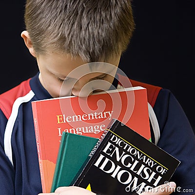 Tired of learning English Stock Photo
