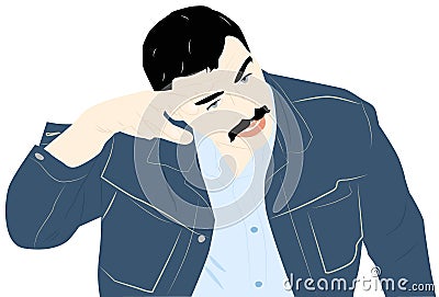 Tired man Vector Illustration