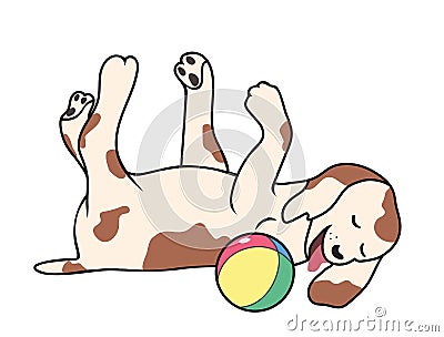 Tired puppy Vector Illustration