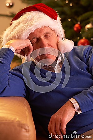 Tired Senior Man Relaxing Stock Photo