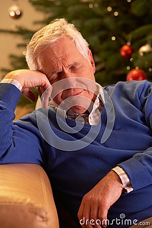 Tired Senior Man Relaxing Stock Photo