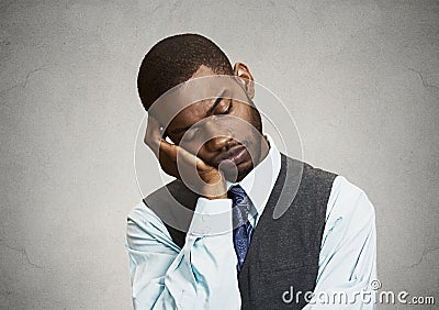 Tired Sleepy Man Stock Photo