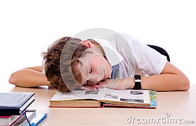 Tired student Stock Photo