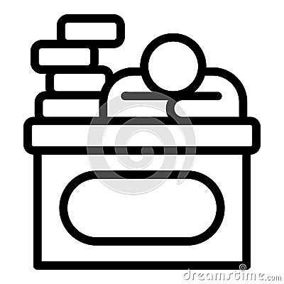 Tired student icon outline vector. Burnout workplace Stock Photo