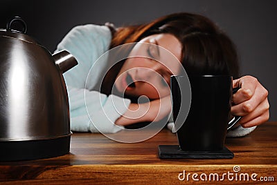 Tired woman Stock Photo