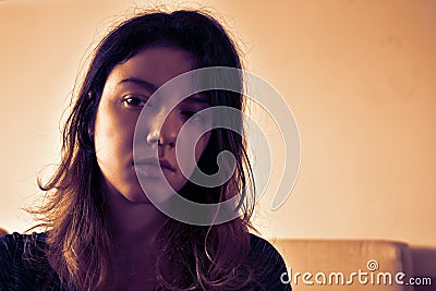 Tired woman Stock Photo