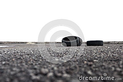 Tires in a remote area Stock Photo