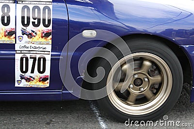 The tires spin very fast when the race starts Editorial Stock Photo