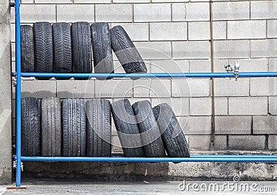 Tires storage Stock Photo