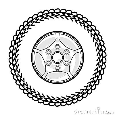 Tires and wheels Vector Illustration. eps10 Vector Illustration