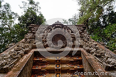 Tirta Empul temple`s gate Editorial Stock Photo