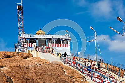 Vinayaka Temple at Rock Fort Temple, Ucchi Pillayar Koil, Tiruchirappalli or Trichy, Tamil Nadu Editorial Stock Photo