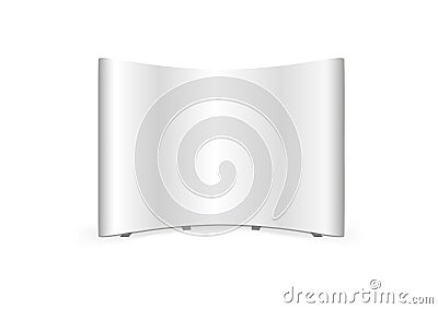 Vector Curved Fabric Tension Pop Up Trade Show Stand isolated on a white background Vector Illustration