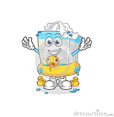 Tissue box with duck buoy cartoon. cartoon mascot vector Vector Illustration