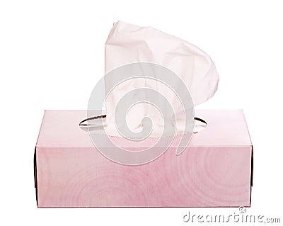 Tissue box Isolated On White Stock Photo