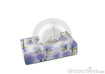 Tissue box isolated on a white background Stock Photo