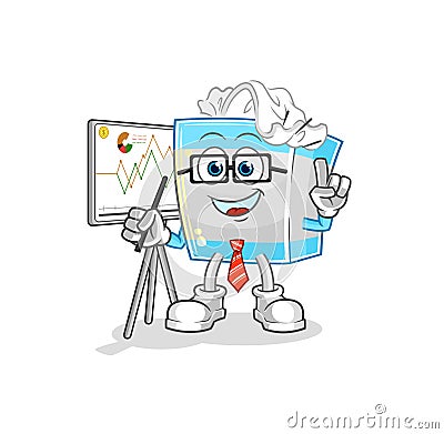 Tissue box marketing character. cartoon mascot vector Vector Illustration