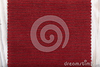 tissue structure closeup. fiber texture polyester close-up. fine grain felt red fabric background Stock Photo