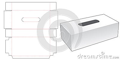 Tissues long box die cut template Vector Illustration