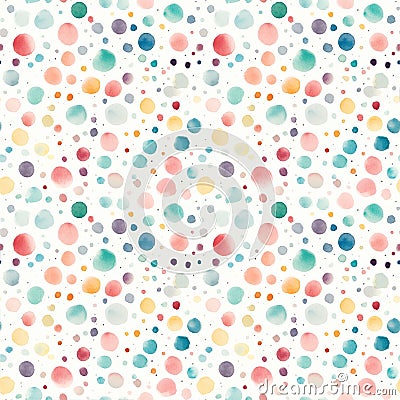 Ai rendered abstract colourful dotted watercolour design Cartoon Illustration