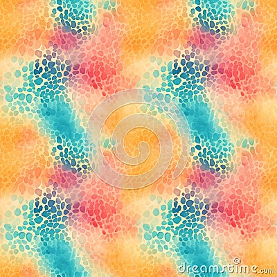 Ai rendered seamless repeat pattern with wiggly lines of dotted colours. Cartoon Illustration