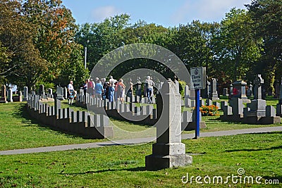 Titanic graves at Fairview Lawn Cemetery, Halifax, Nova Scotia Editorial Stock Photo